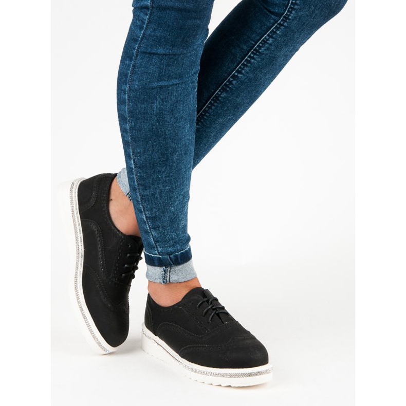 Ideal Shoes Black lace-up shoes 2