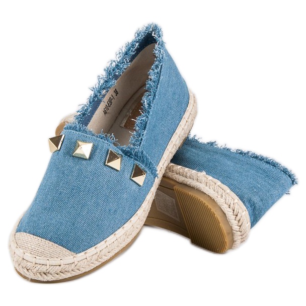 Bestelle Denim espadrilles with rhinestones blue 2