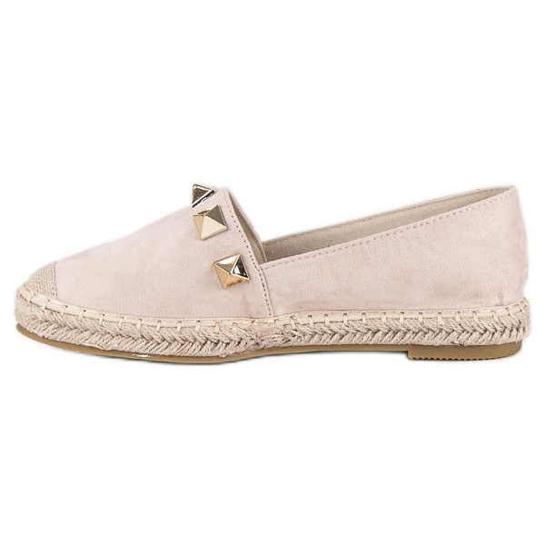 Bestelle Beige espadrilles with rhinestones 1