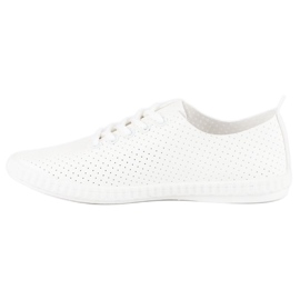 White sneakers with an openwork 1
