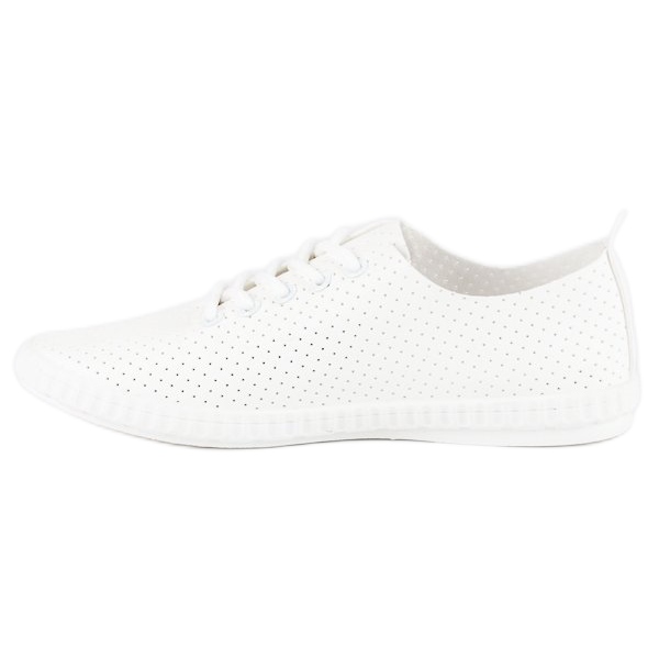 White sneakers with an openwork 1