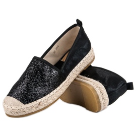 Coura Black espadrilles with glitter 2