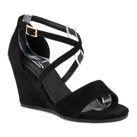 Black suede sandals 1