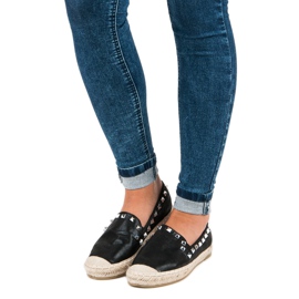 Forever Folie Black espadrilles with studs 1