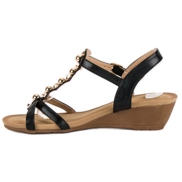 Black wedge sandals 2