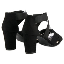 Filippo Suede sandals on a post black 1