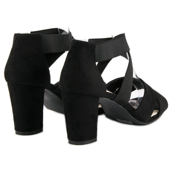 Filippo Suede sandals on a post black 1