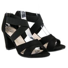 Filippo Suede sandals on a post black 2