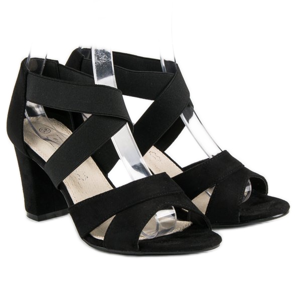 Filippo Suede sandals on a post black 2