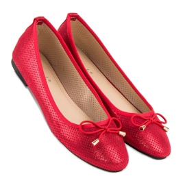 Super Mode Openwork ballerinas red 1