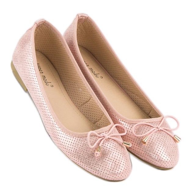 Super Mode Openwork ballerinas pink 2