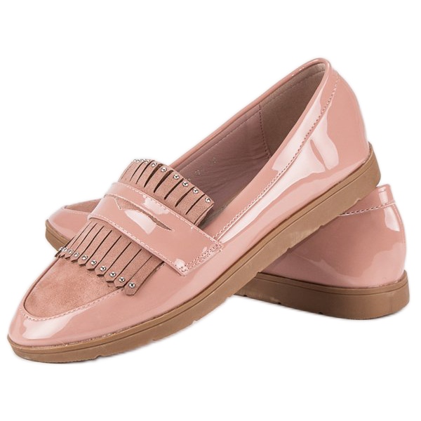 Pink lacquered loafers 2