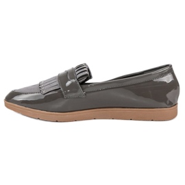 Gray lacquered loafers grey 1