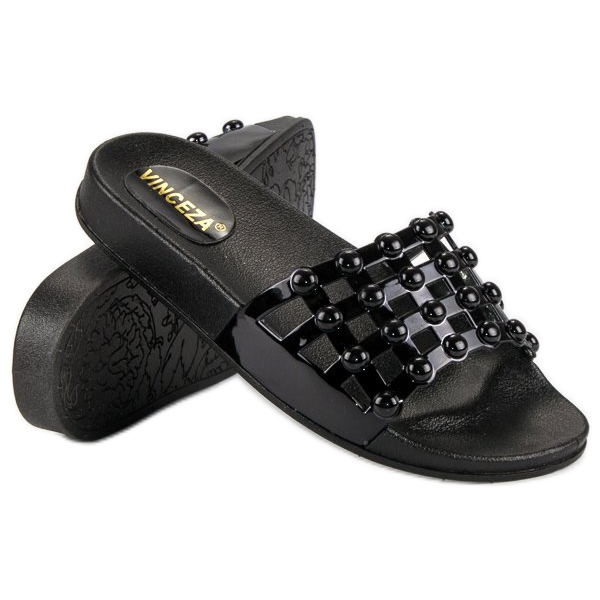 Black VINCEZA slippers 1