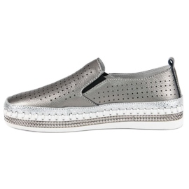 Vinceza leather sneakers grey 1