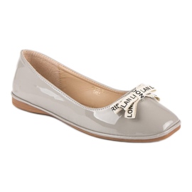 Ideal Shoes Gray lacquered ballerinas grey 1