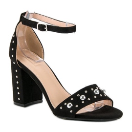 Comfortable sandals on a post black 2
