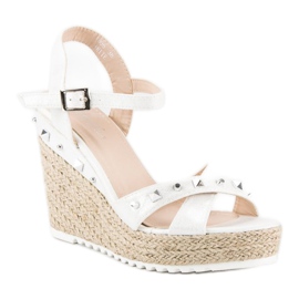 Bello Star Wedge espadrilles with rhinestones white 1 Bello Star Wedge espadrilles with rhinestones white 1