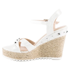 Bello Star Wedge espadrilles with rhinestones white 2 Bello Star Wedge espadrilles with rhinestones white 2