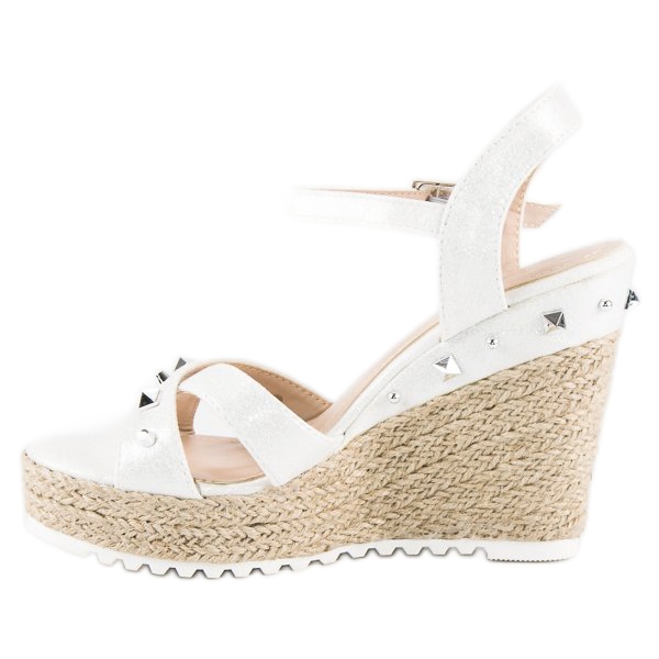 Bello Star Wedge espadrilles with rhinestones white 2 Bello Star Wedge espadrilles with rhinestones white 2