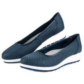 Leather vinceza ballerinas blue 1