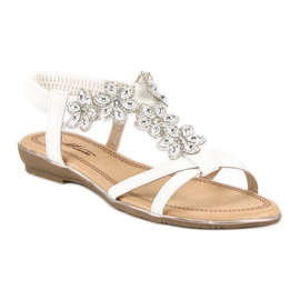 Elegant flat sandals white 1