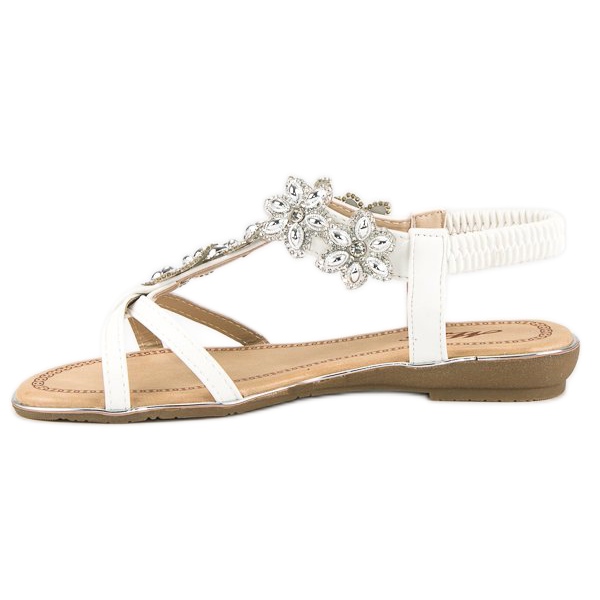 Elegant flat sandals white 2