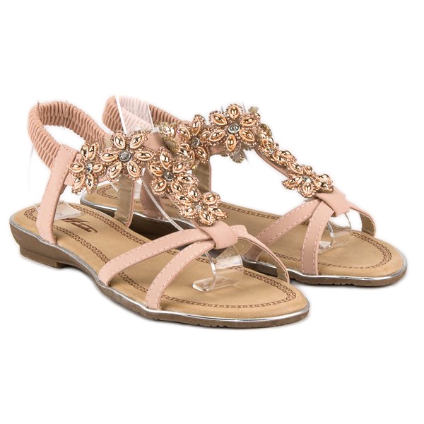 Elegant flat sandals pink 1
