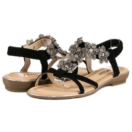 Elegant flat sandals black 2