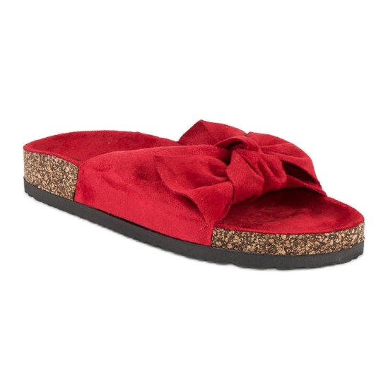 Bestelle Red suede slippers 1