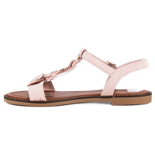 L. Lux. Shoes Suede flat sandals pink 1 L. Lux. Shoes Suede flat sandals pink 1
