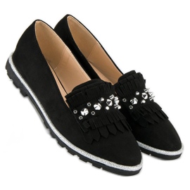 Forever Folie Elegant suede loafers black 1