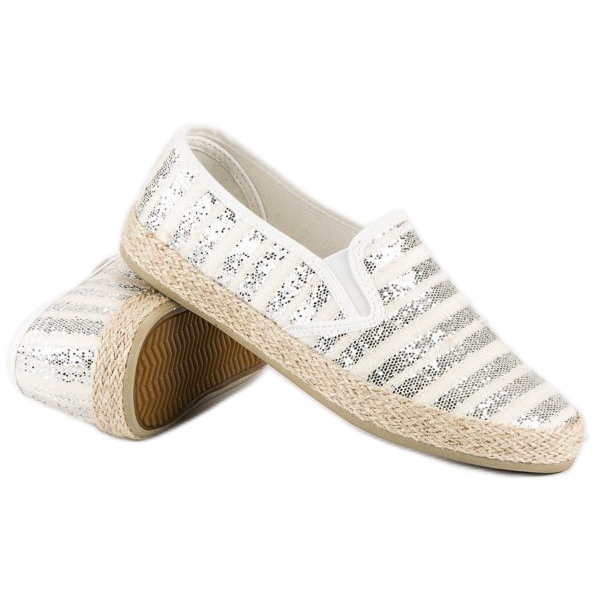 McKey Fashionable striped espadrilles grey 1