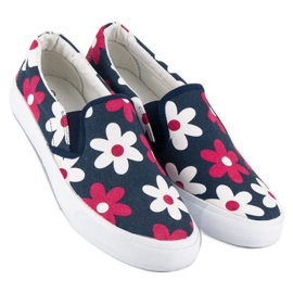 McKey Slip on sneakers with flowers blue 2 McKey Slip on sneakers with flowers blue 2