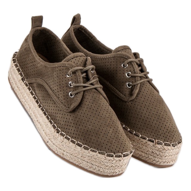 Seastar Openwork espadrilles on the platform green 1