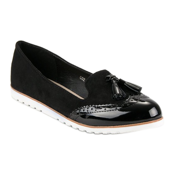Super Me Black Loafers With Fringes 1