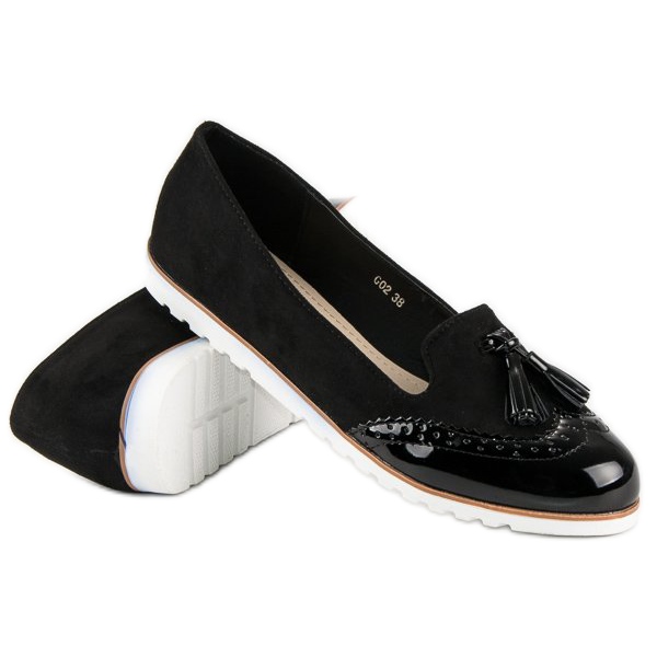 Super Me Black Loafers With Fringes 2