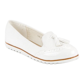 Super Me White Loafers With Fringes 1