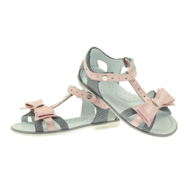 Sandals bow Bartek 36182 gray grey pink 3