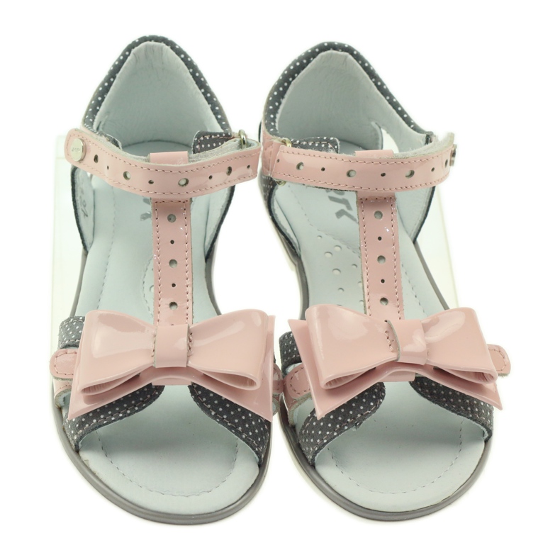 Sandals bow Bartek 36182 gray grey pink 4