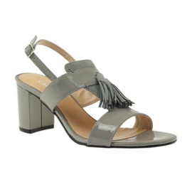 Sagan 53224 gray fringed sandals grey 1