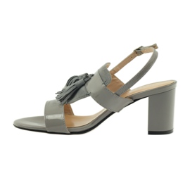 Sagan 53224 gray fringed sandals grey 2