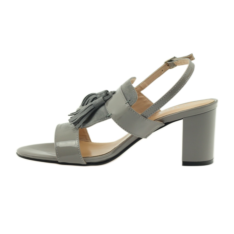 Sagan 53224 gray fringed sandals grey 2