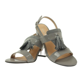 Sagan 53224 gray fringed sandals grey 3
