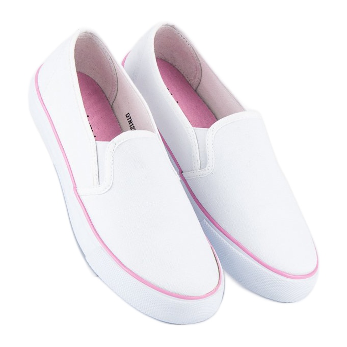 McKey White textile slipons 1