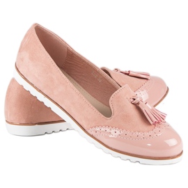 Super Me Pink moccasins with fringes 2