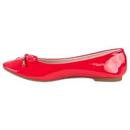 Ideal Shoes Lacquered red ballerinas 1