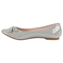 Ideal Shoes Lacquered gray ballerinas grey 1