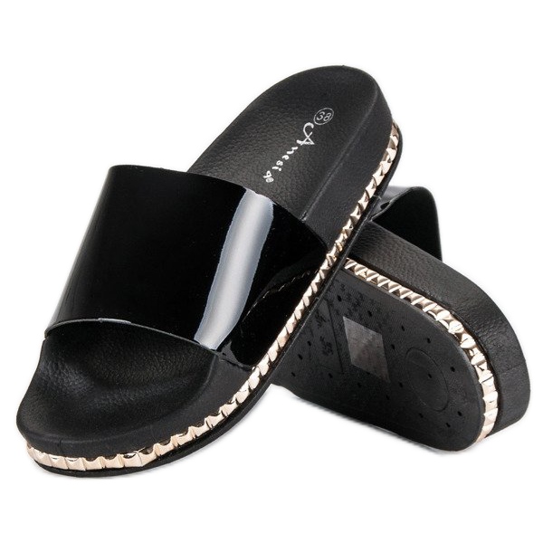 Anesia Paris Black Women's Slippers 2 Anesia Paris Black Women's Slippers 2