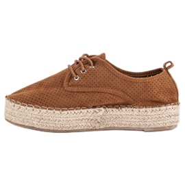 Seastar Openwork espadrilles on the platform brown 1